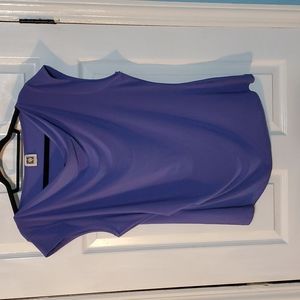 Anne Klein Purple Sleeveless Cowl Neck Blouse